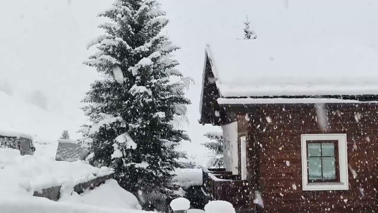 Neve a Livigno, fitta nevicata sulle Alpi Centrali