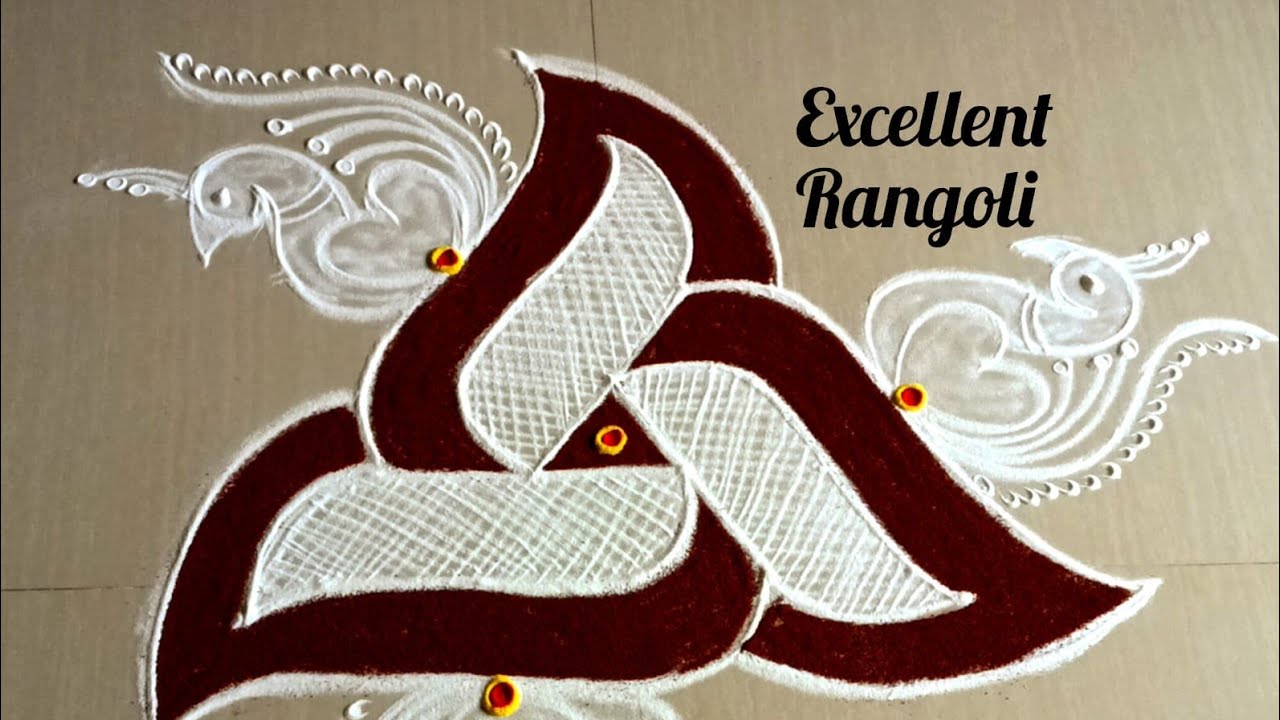 New trending peacock🦚 rangoli #smallrangoli #dailykolam #vairalvideo @Excellent Rangoli