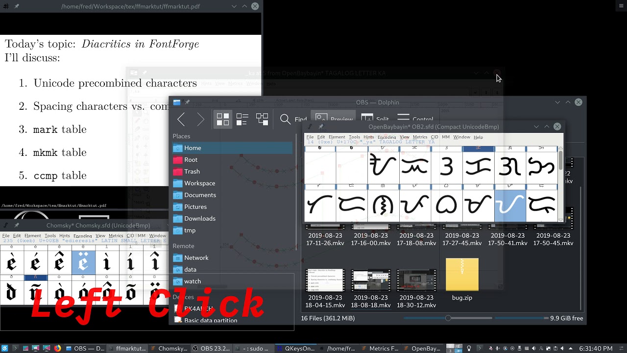 Diacritics (combining marks) in FontForge - a detailed tutorial