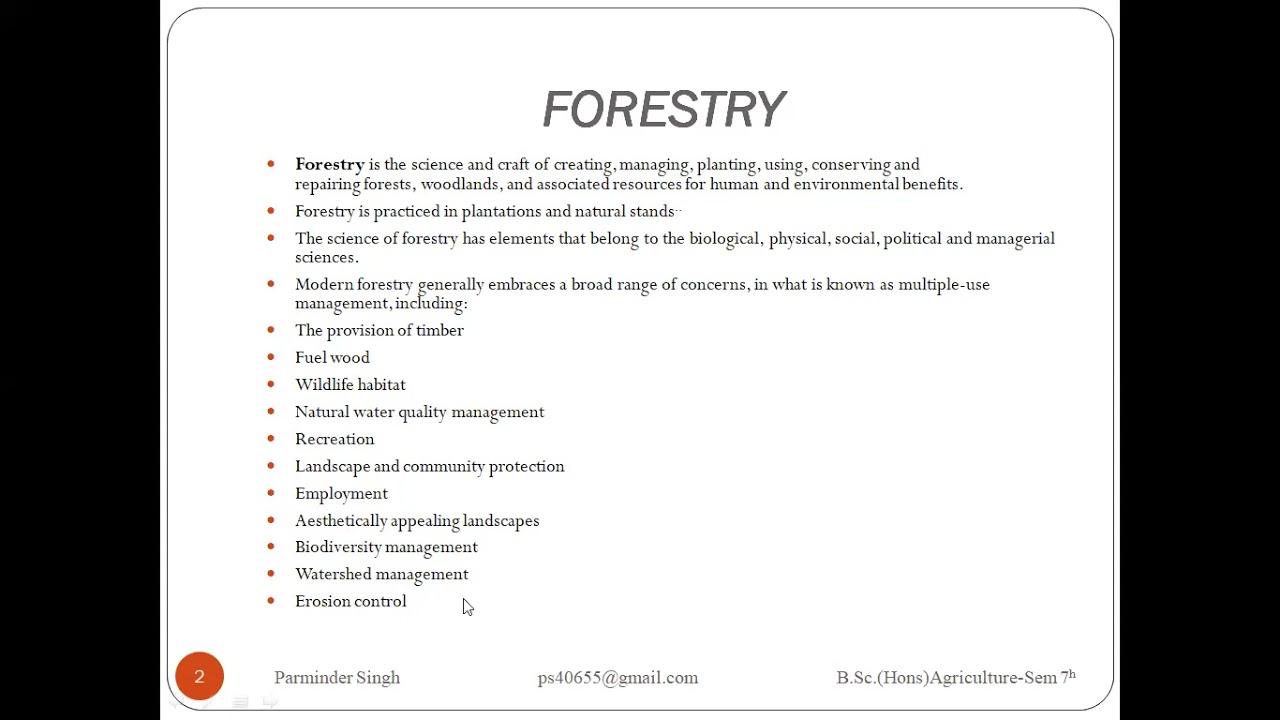 PRODUCTION TECHNOLOGY OF ECONOMIC FOREST TREES, LEC 1