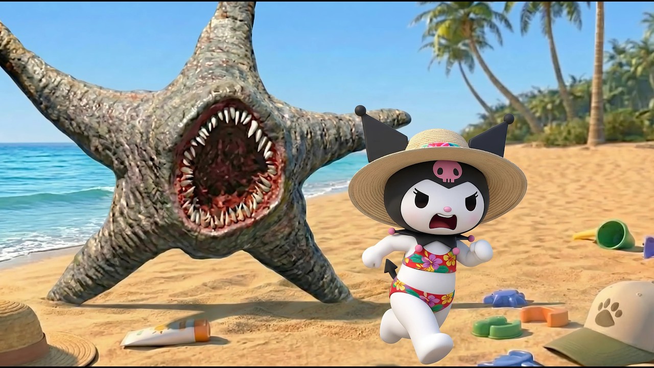 OMG! Kuromi Is Having Trouble With A Giant Starfish While She's Swimming In The Sea | Kuromi by AI