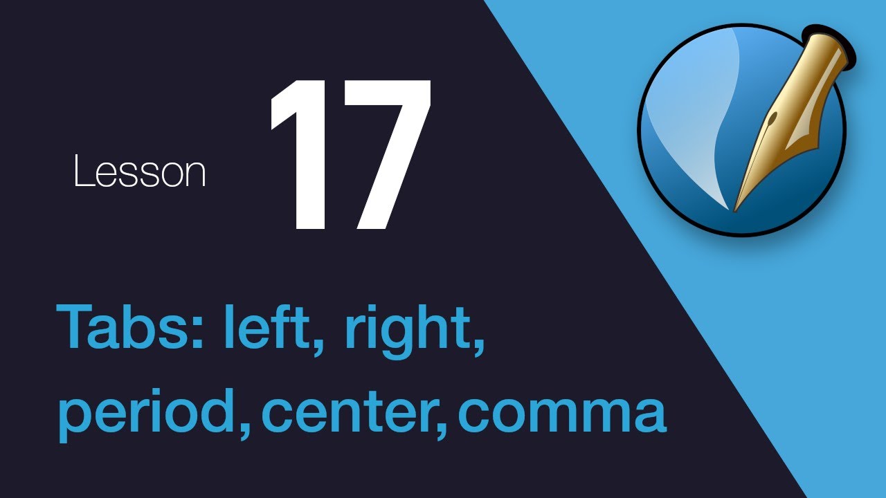 17) Using Tabs in Scribus: left, right, period, comma, and centered