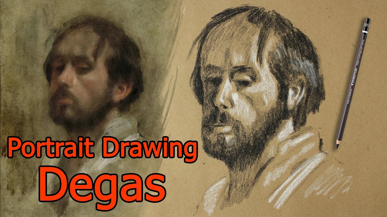 Edgar Degas Pencil Drawing “Self-Portrait” | Easy Sketch Tutorial