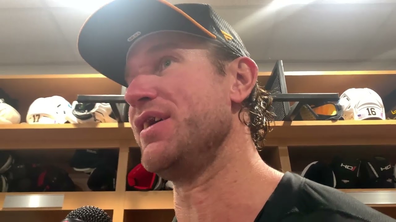 Jeff Carter on taking shift as defenseman in Penguins' win in Washington