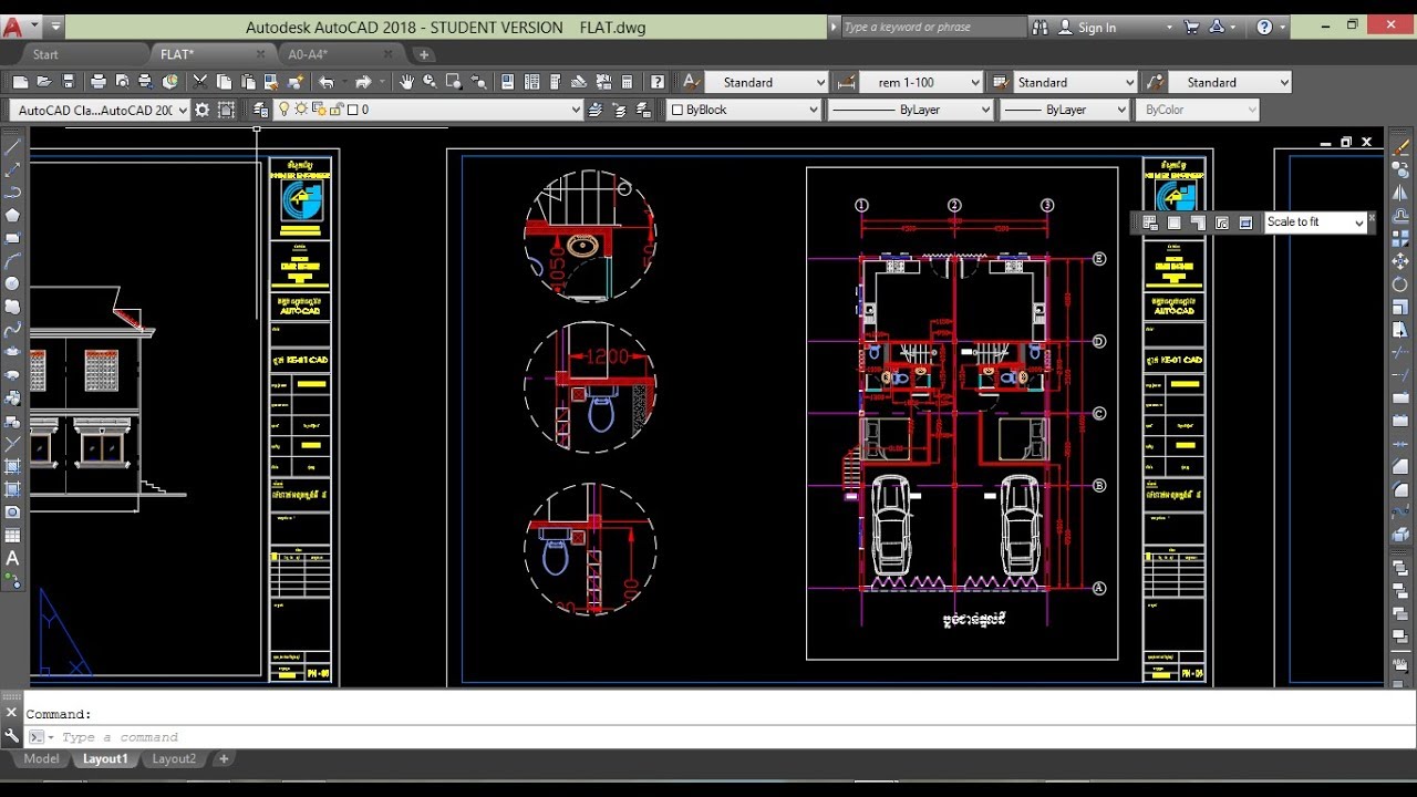 The best Video : Model and Layout taps in AutoCAD by Khmer Knowledge