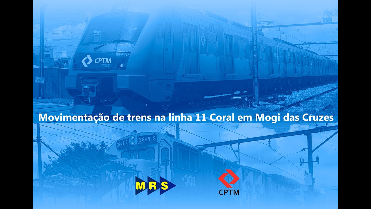 Movimentação de trens da CPTM e MRS na linha 11 Coral em Mogi das Cruzes.