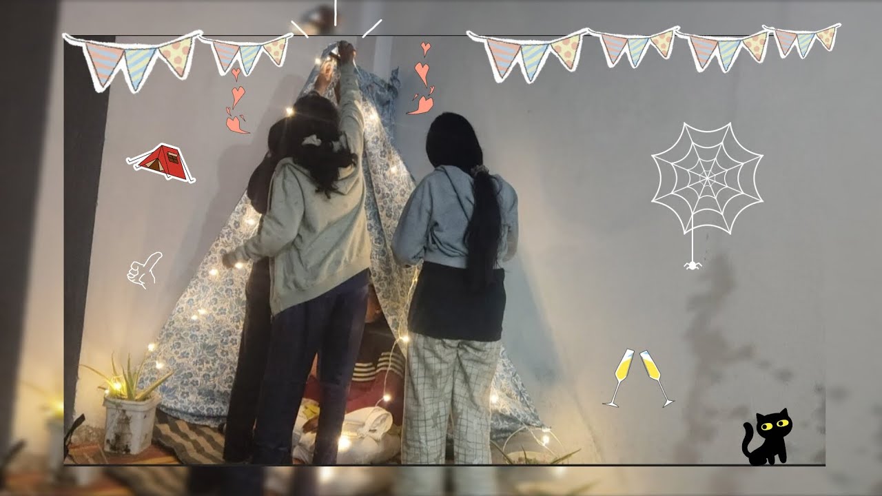 Sleepover Diaries pt2 | We Made a Canopy & Had Late Night Fun ✨😁😂 