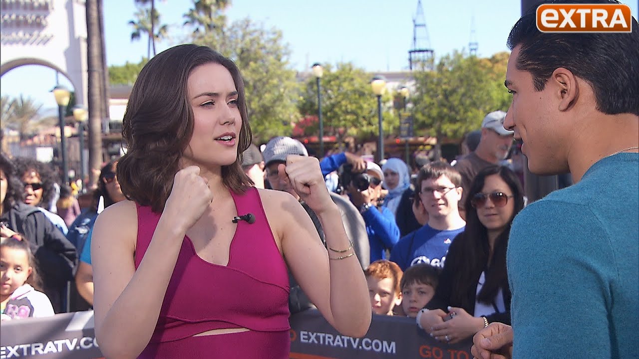 'The Blacklist's' Megan Boone Shows Mario Lopez How to Take a Fake Punch