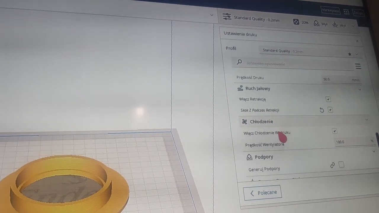 Wydruk 3D - Tuleja z kołnierzem #ender3D #drukarka3D