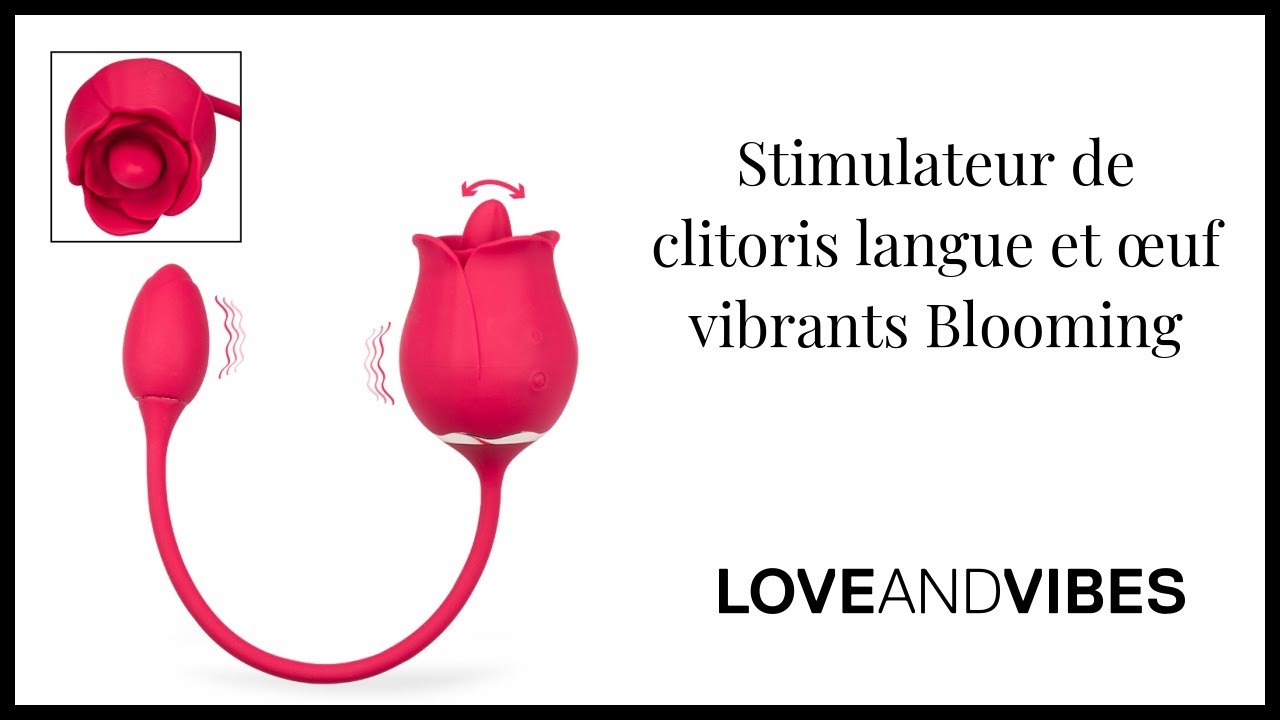 Stimulateur de clitoris langue et &oelig;uf vibrants Blooming - LOVE AND VIBES