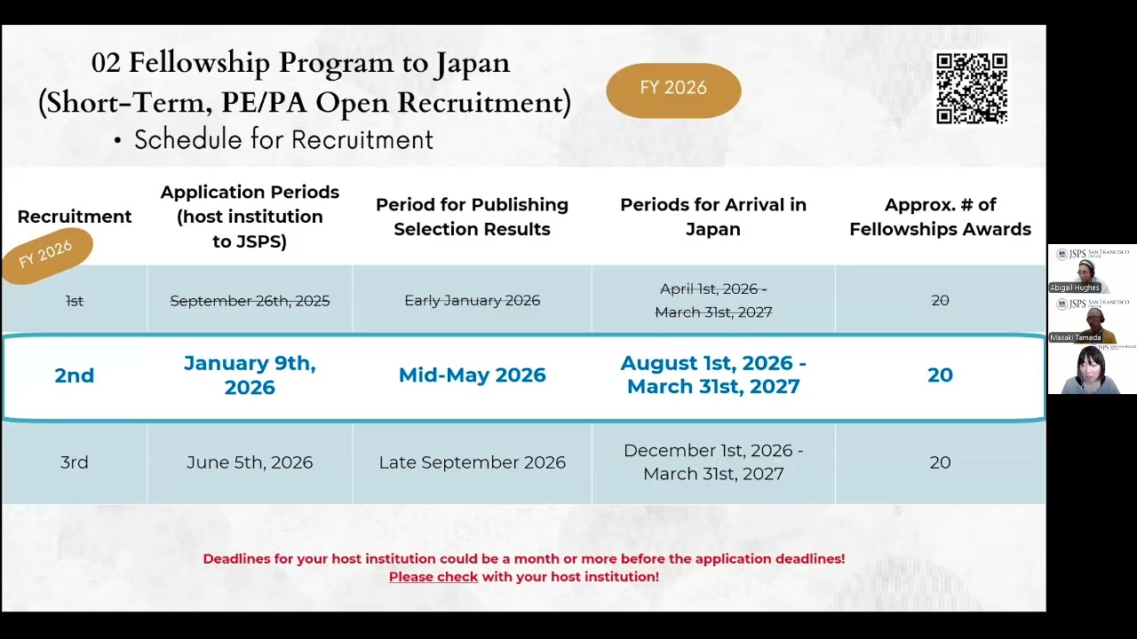 JSPS Fellowships Info Session (Fall 2025)
