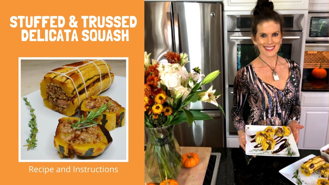 Stuffed and Trussed Delicata Squash | Vegan Recipe and Instructions