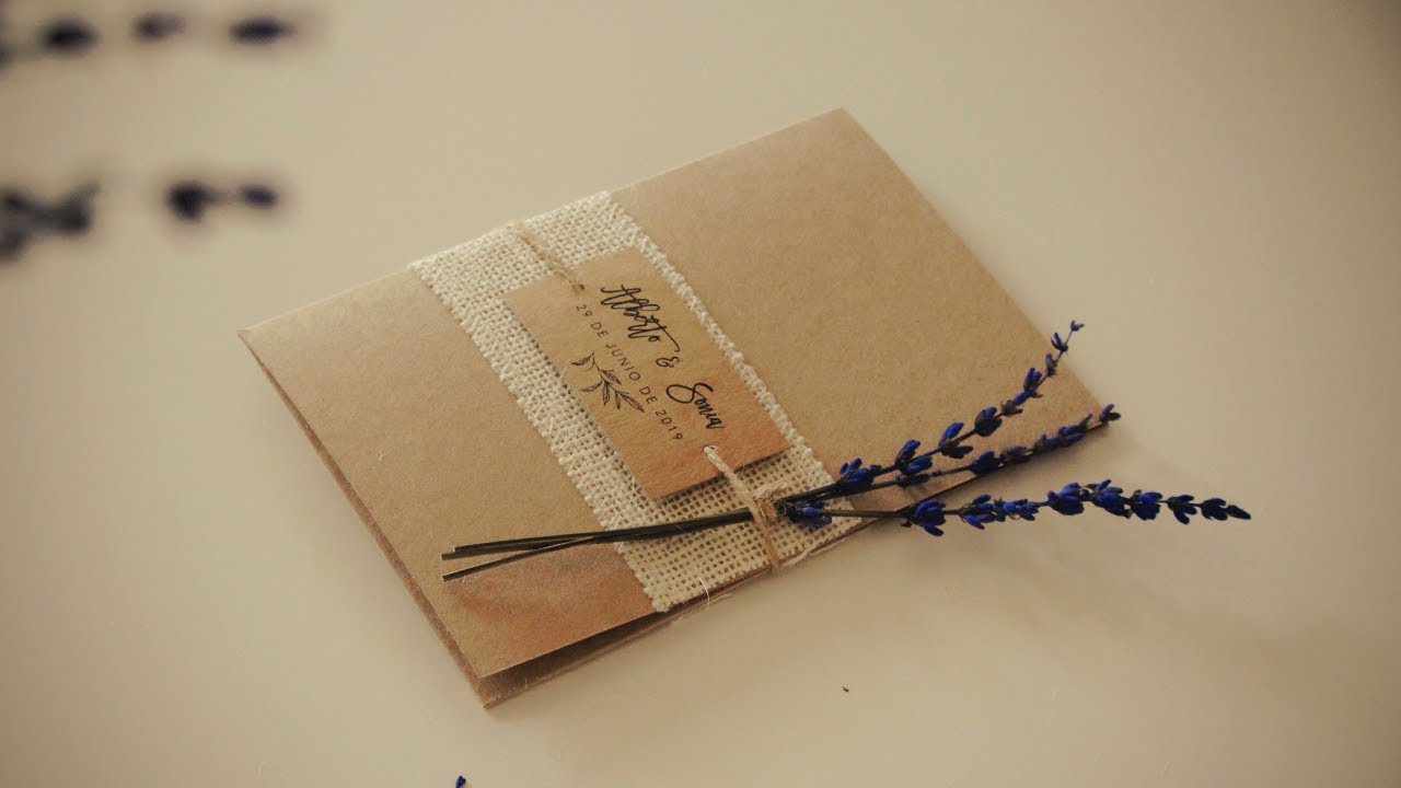 Invitación fácil para boda con estilo rústico y papel kraft | DIY 😍