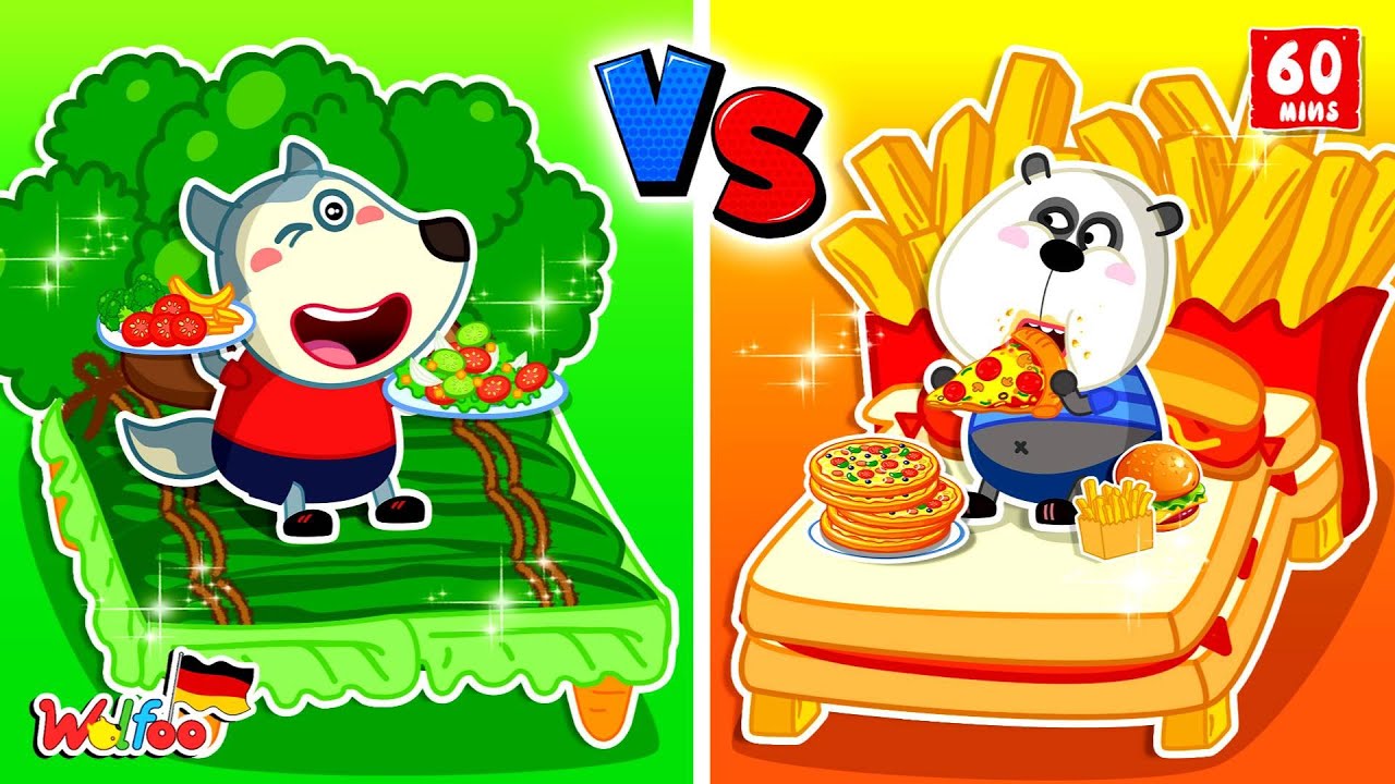 Wolfoo Geschichte 🐺 Welches Bett ist das Beste? Wie man ein Etagenbett mit Lebensmitteln baut