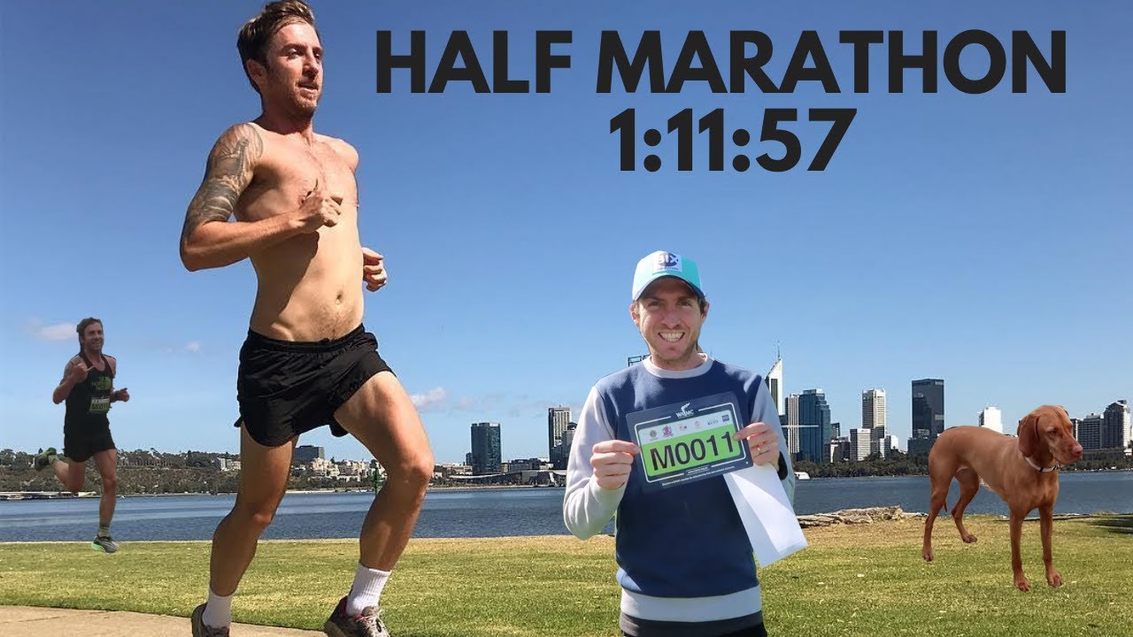 HALF MARATHON RACE - Trail Runner Running a Flat Half Marathon