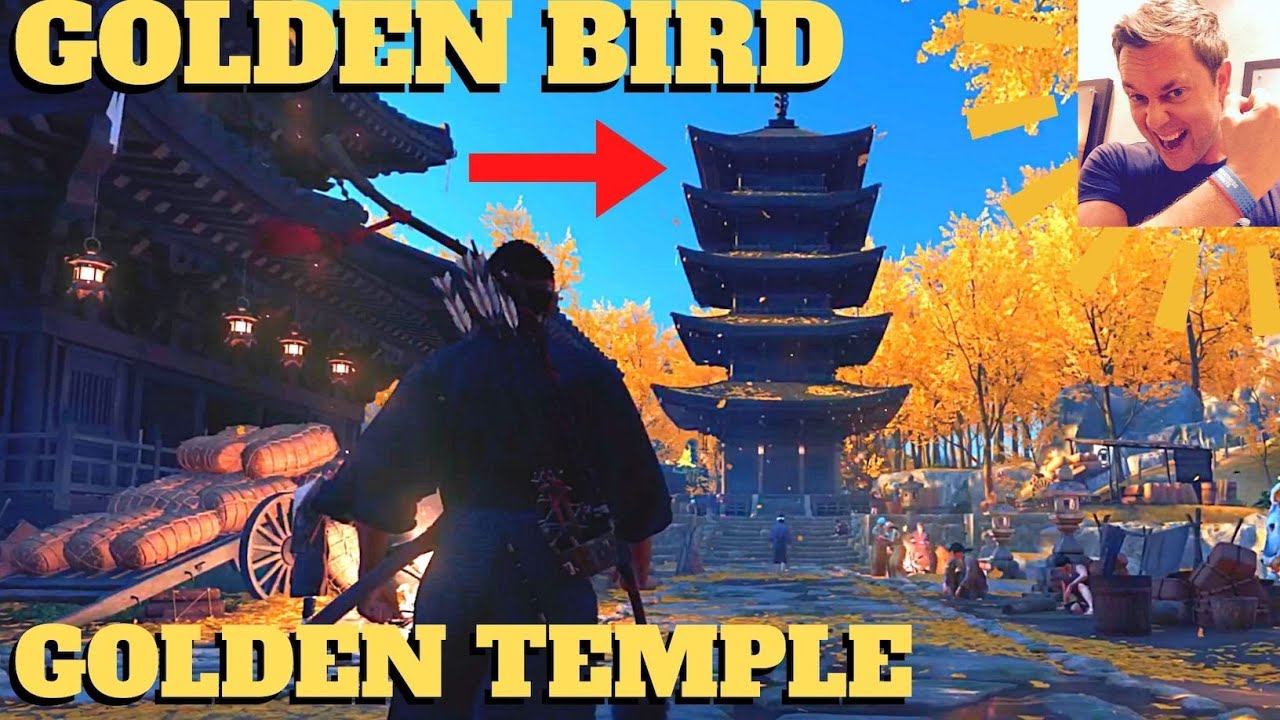 Ghost of Tsushima: Golden/Yellow Bird at Golden Temple (Warrior's Sunset Headband, Act 1)