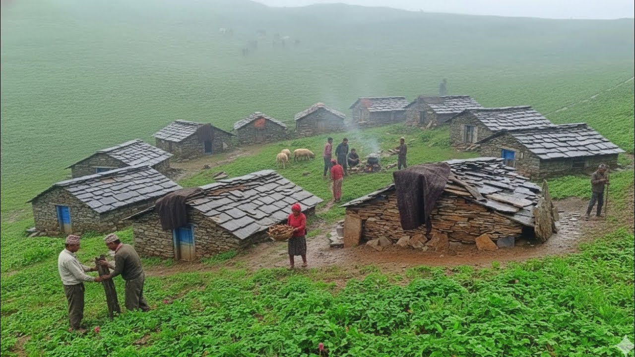 Naturally Beautiful Mountain Village Life During the Rain | Most Peaceful And Relaxation Rural Life