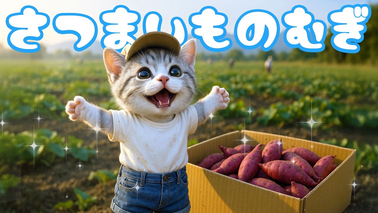 【社畜ねこのむぎ】さつまいも掘り体験を楽しんだむぎの1日に密着🐱🍠