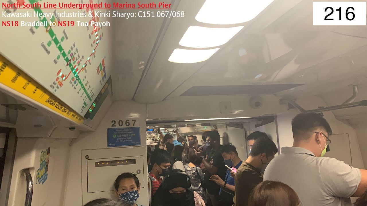 ⁴ᴷ [Come from nowhere] SMRT Trains, NSL Train Ride [Braddell → Toa Payoh] - Kawasaki C151 067/068