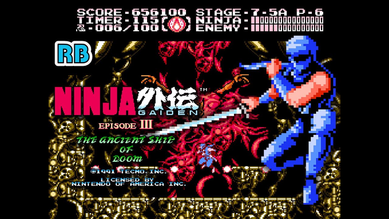 1991 [60fps] NES Ninja Gaiden III: Restored PLUS (Hack) ALL