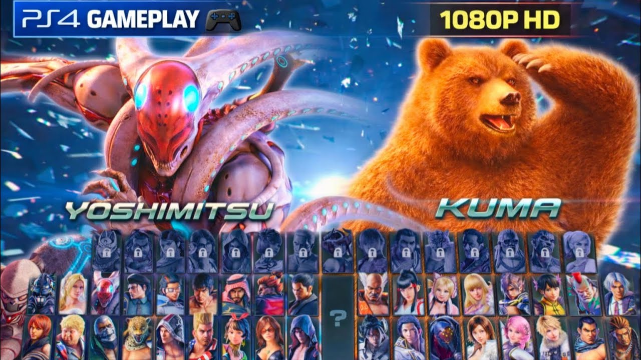 Yoshimitsu vs Kuma Epic Fight 🔥 All Special Moves | Tekken 7 PS4 Gameplay 1080p