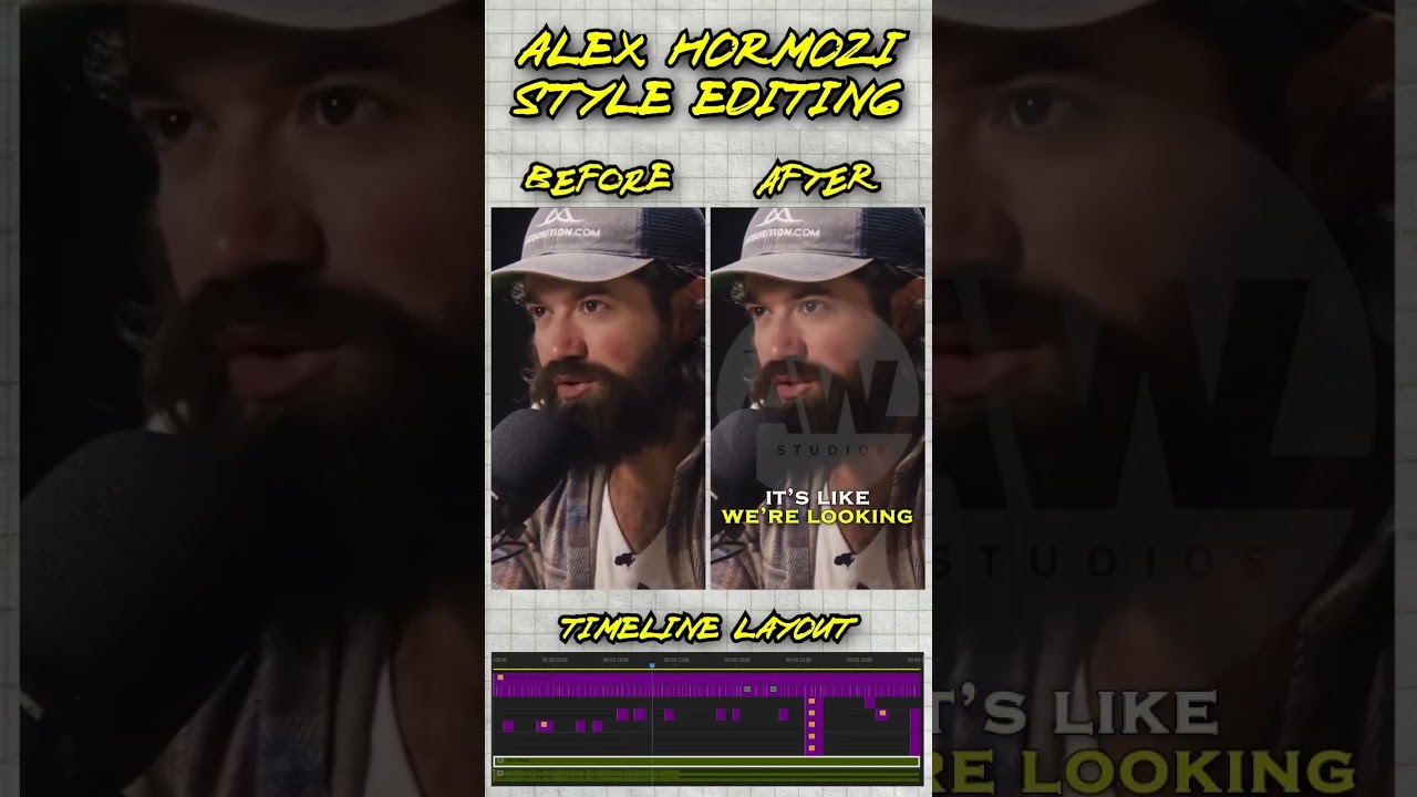 Alex Hormozi editing style #shorts #adobepremierepro #videoediting #alexhormozi #behindthescene