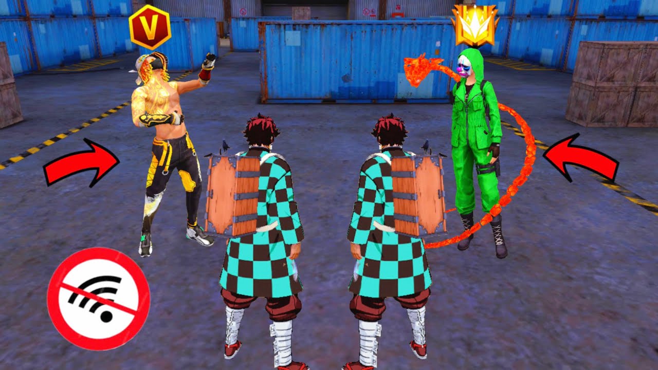 TROLLEANDO DUOS CON LA SKIN DE TANJIRO 🤣 EN LOBO SOLITARIO!! FREE FIRE