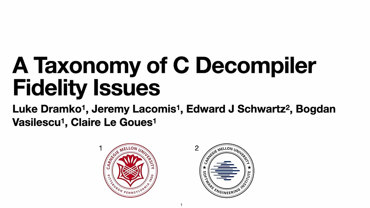 USENIX Security '24 - A Taxonomy of C Decompiler Fidelity Issues