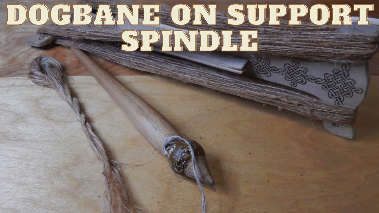 Line dogbane on support spindle