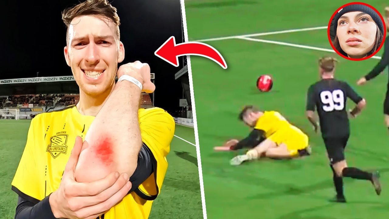 HARDE VAL TIJDENS VOETBALWEDSTRIJD! *CREATORS FC VLOG* #523