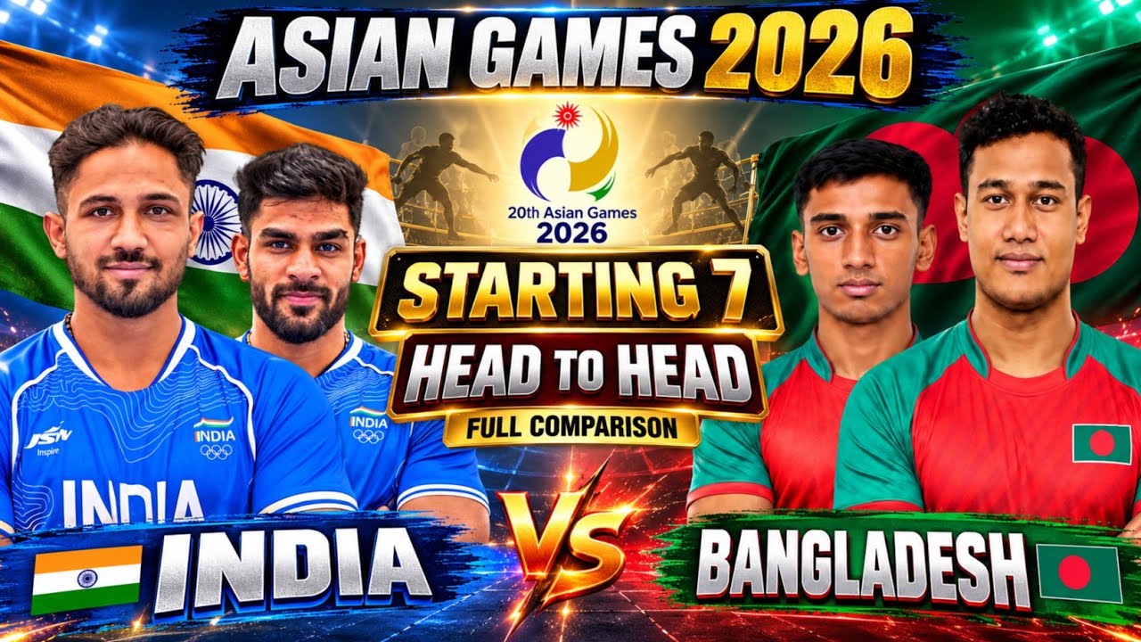 India 🇮🇳 vs Bangladesh 🇧🇩 Starting 7 🤩 | Head to Head Comparison 🔥 | Asian Games 2026 Kabaddi
