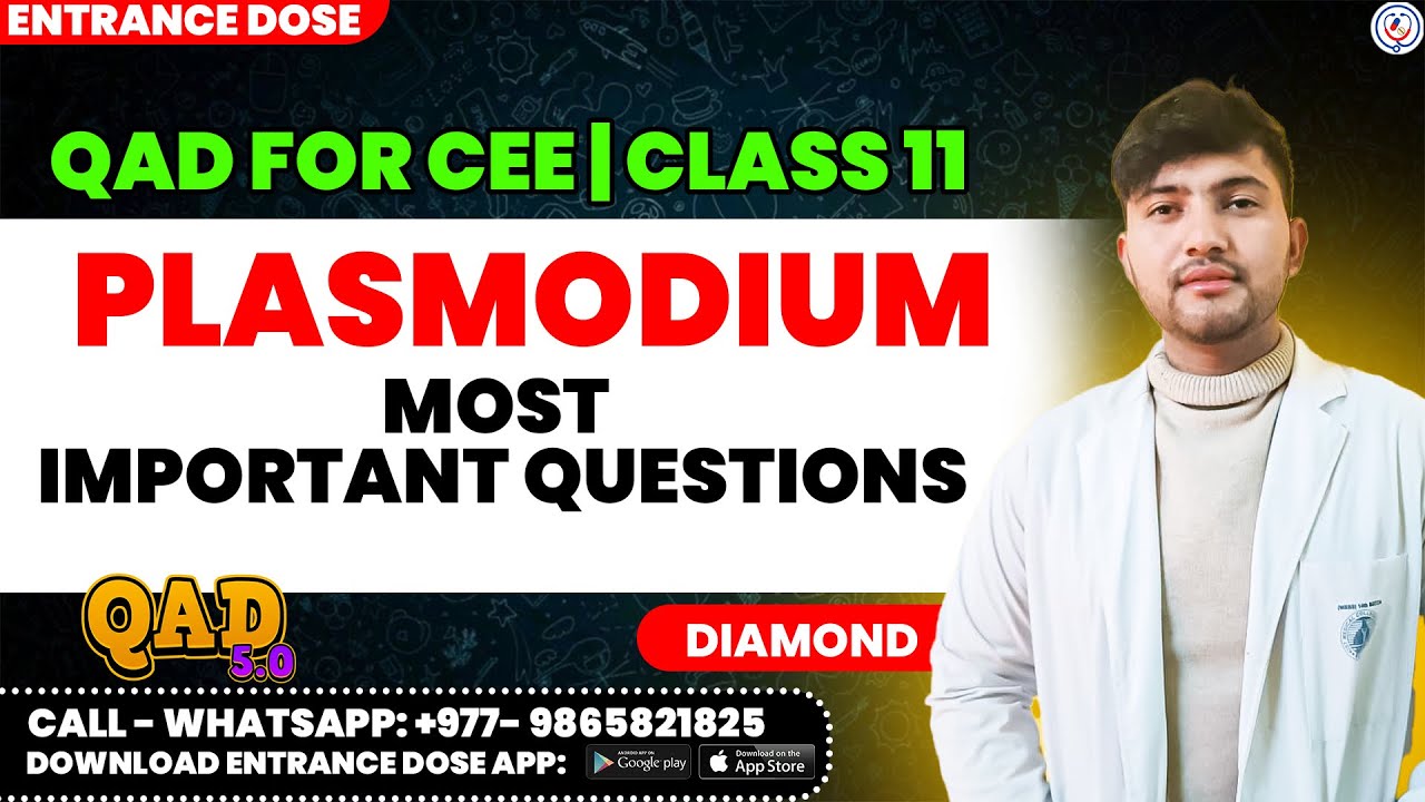 PLASMODIUM QADs For CEE || Most Important Question of Plasmodium || All Important Questions + PYQs😲