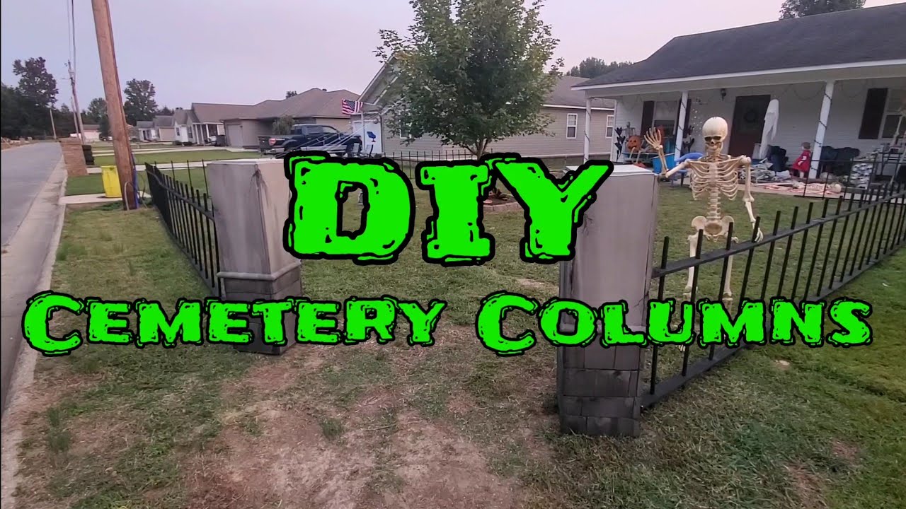 DIY Cemetery Columns for Halloween