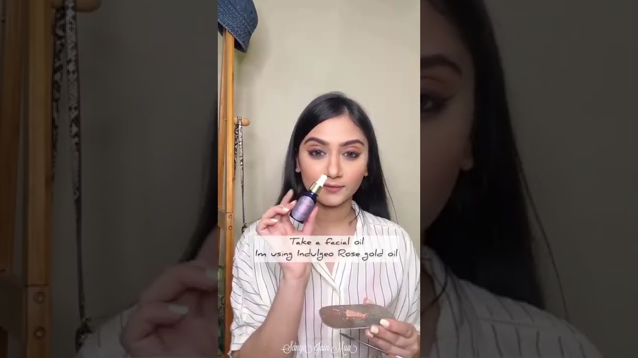 Makeup hack with our ROSE GOLD OIL😍 #shorts #skincare #faceoils #rosegold #instagram #indulgeo