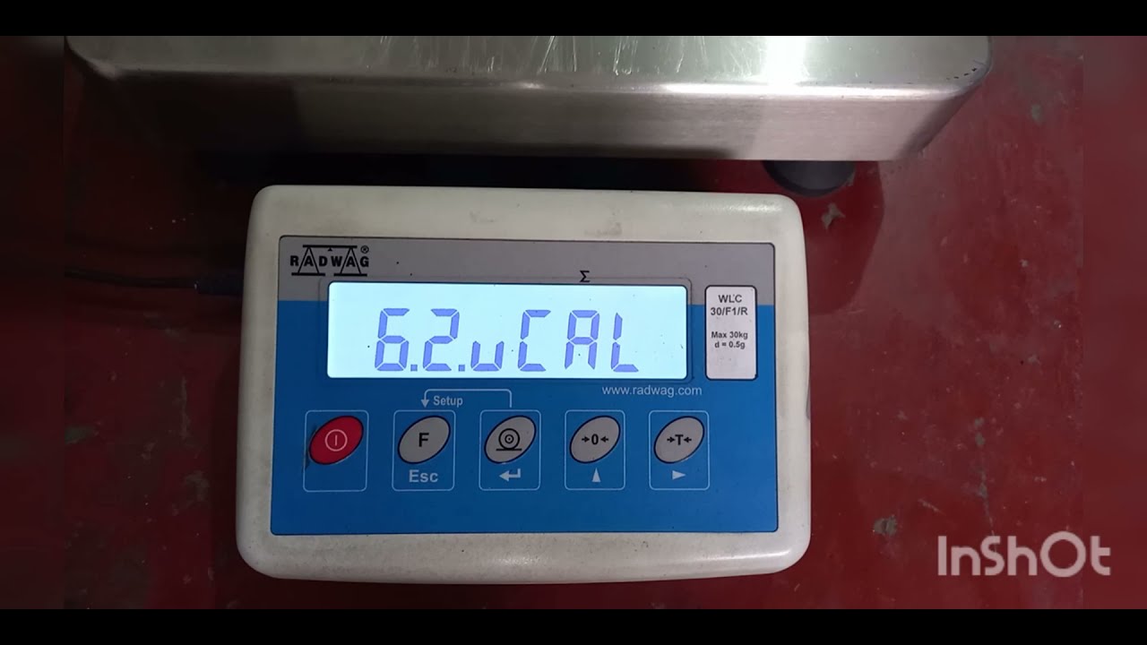 Ajuste (calibración) balanza Radwag modelo: WLC 30/F1/R calibration weight scale