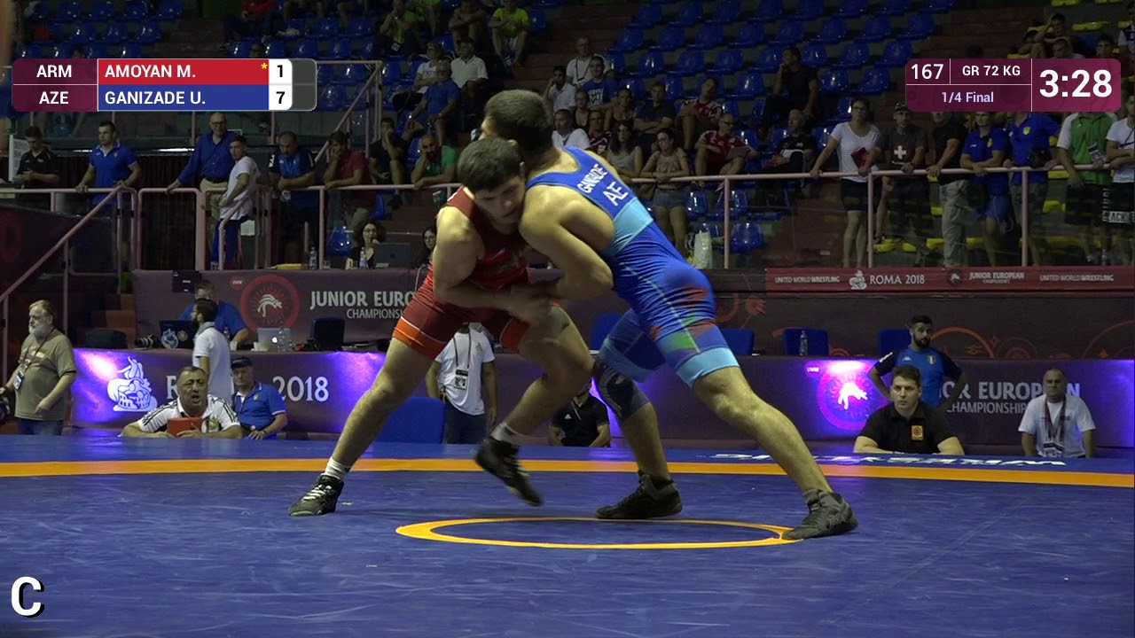 1/4 GR - 72 kg: M. AMOYAN (ARM) v. U. GANIZADE (AZE)