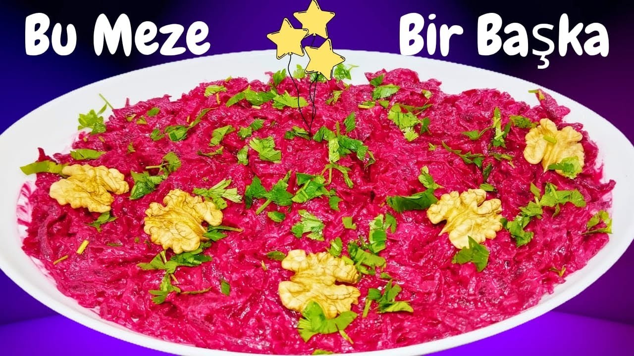Kırmızı Pancar Mezesi. Lezzeti Kadar Rengiyle Olay 😋#mezetarifleri
