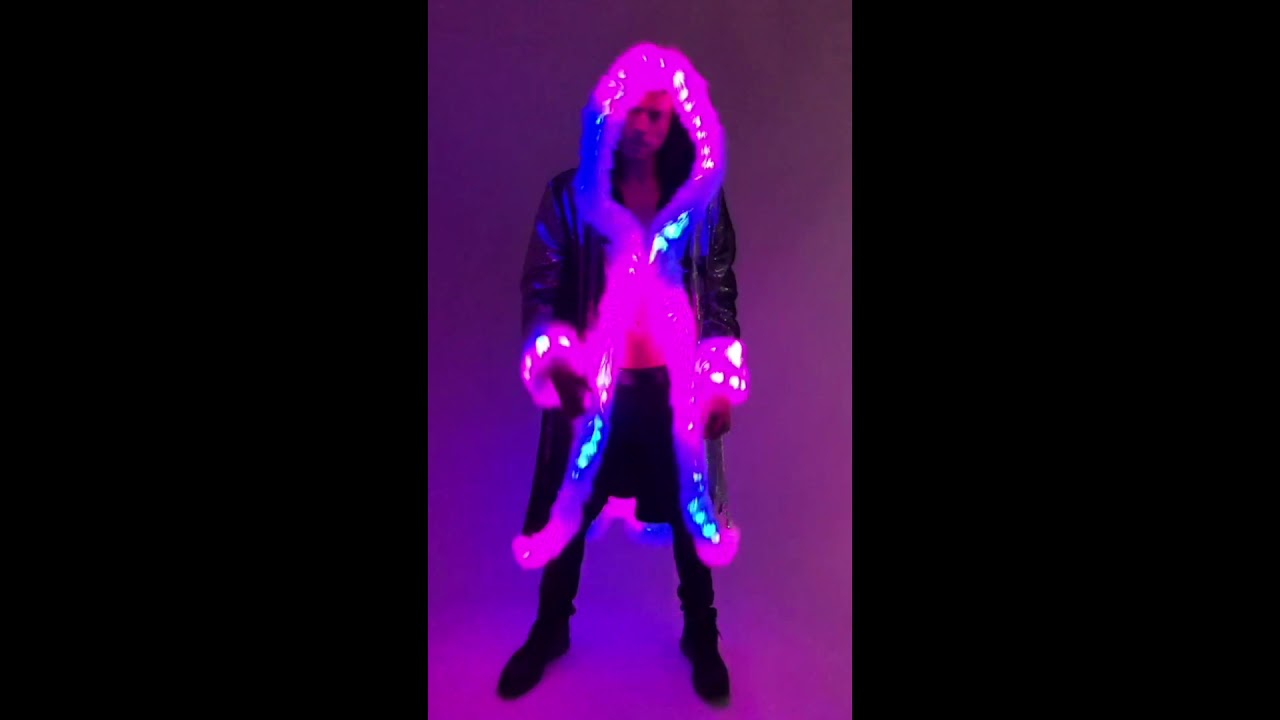Furrocious Furr LED Men's Sequin King Coat in ACTION!