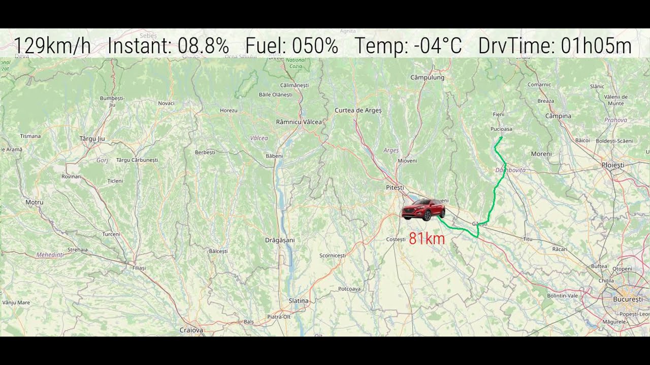 Mapped: Hyundai Tucson TL 2.0 CRDi Winter Fuel Consumption