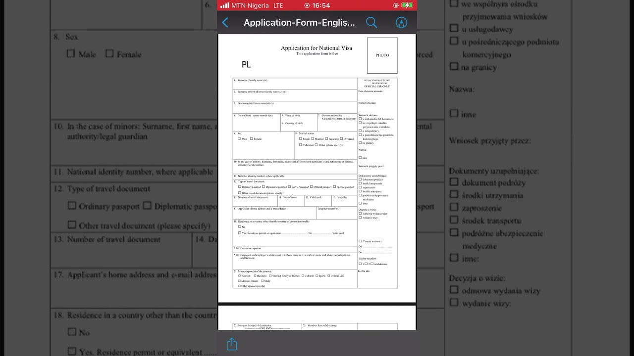 How to fill Poland  application visa #polishvisa #poland #studyinpoland #internationalstudents