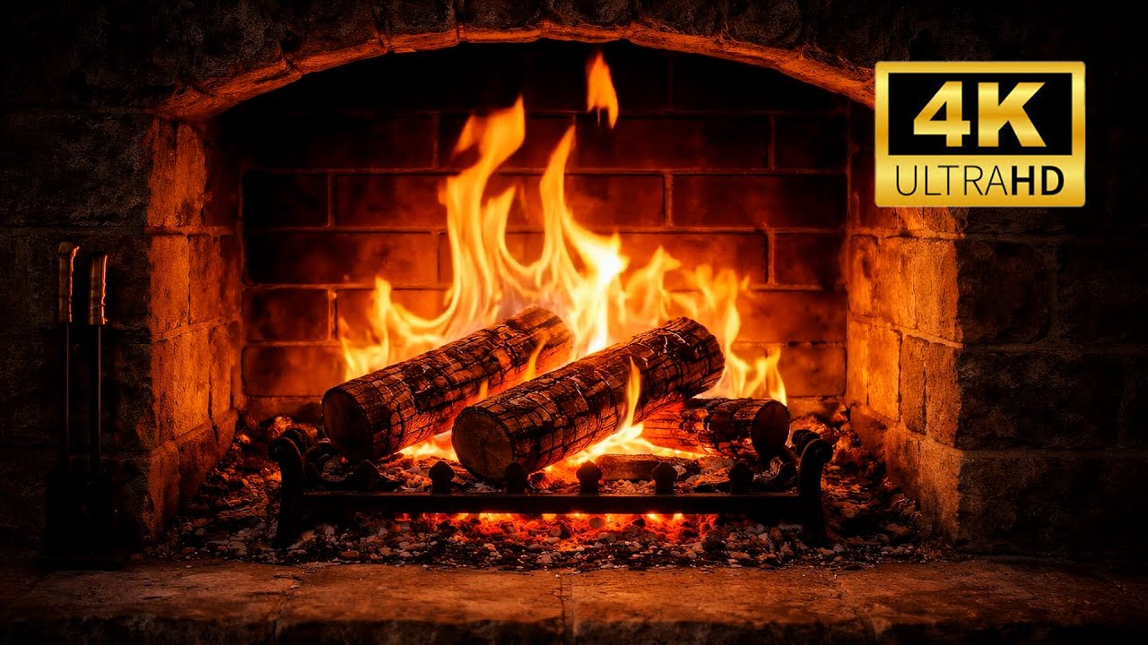 Cozy Fireplace 10 Hours 4K 🔥 Crackling Fire Sounds for Sleep & Relaxation