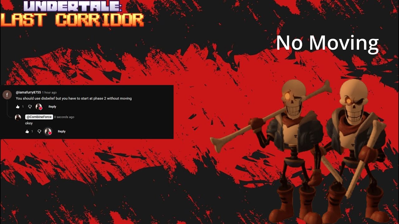 Disbelief Papyrus No Moving (Challenge) | Undertale: Last Corridor | Roblox