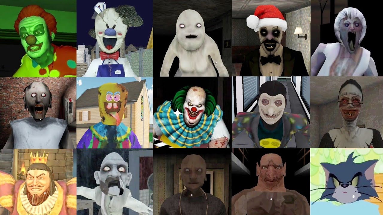 Granny 3 Vs Slenny Scream Vs MrHopps Vs Evil Clown Vs Bob Vs Dino Terror Vs Scary Clown & More