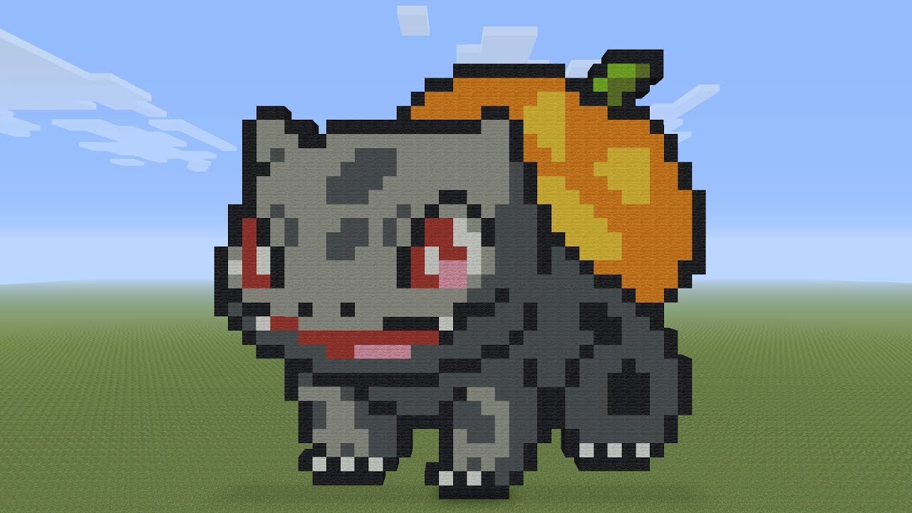 Minecraft Pixel Art - Halloween Bulbasaur