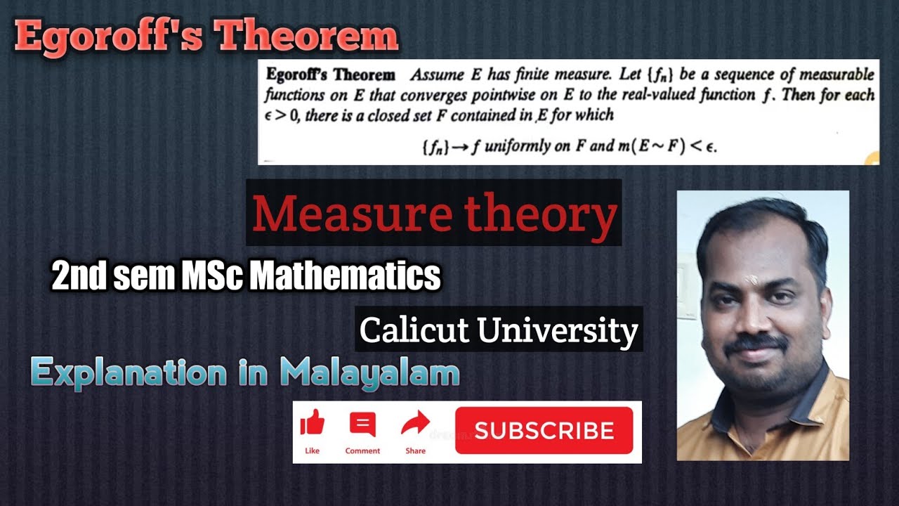 Egoroff's theorem|| 2nd sem MSc maths||Calicut University