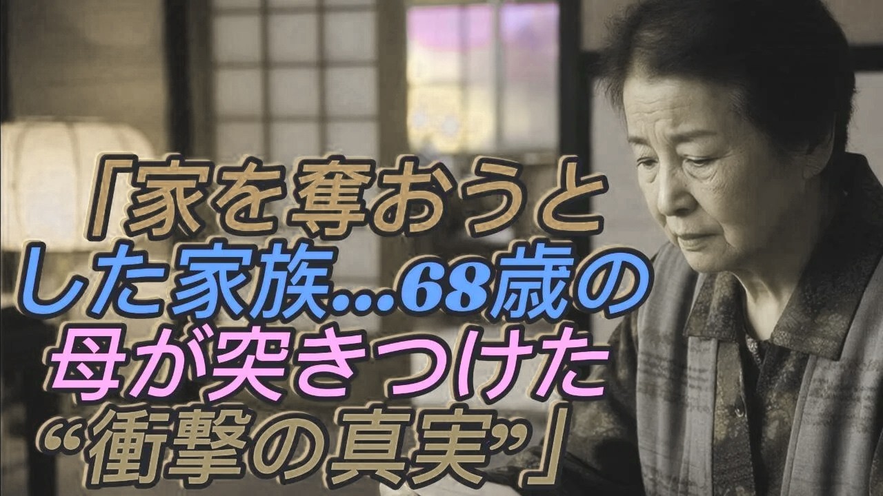 「あの家の名義は私だった——強欲な家族に追い出されかけた68歳の母が、静かに下した衝撃の決断」