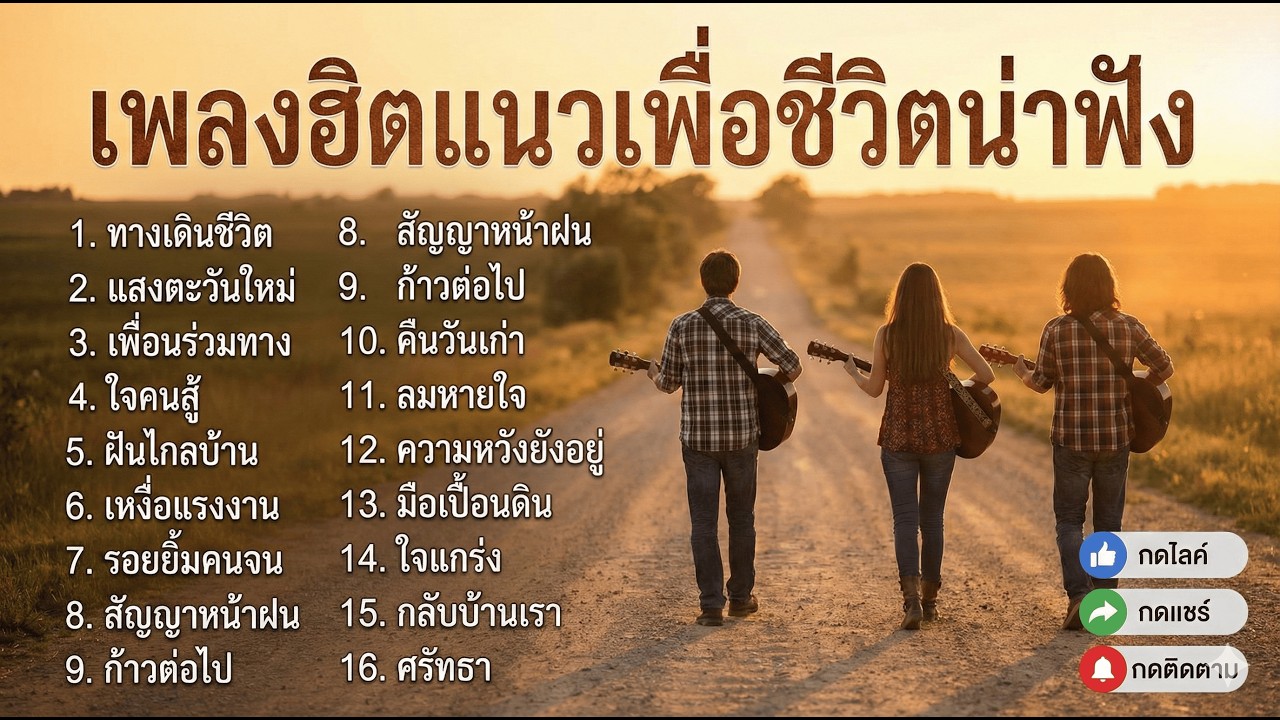 เพลงมาใหม่เพราะๆ แนวเพื่อชีวิตฟังพลินๆ ยาวๆ ไม่มีโฆษณาคั่น
