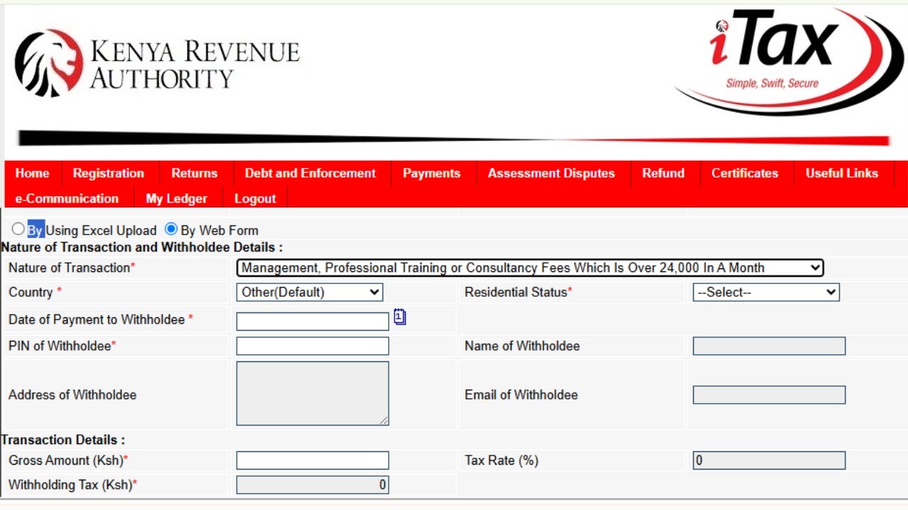 How to File KRA Withholding Tax Returns in iTax Online