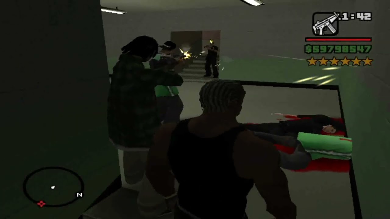 حرب جروف ستريت ضد الشرطه لكن في Grove Street vs  the police, but at a police stationمركز الشرطه