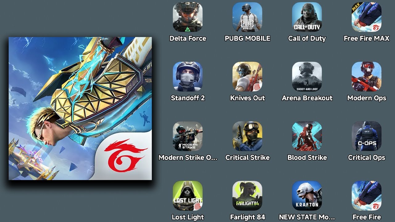 Modern Strike,Critical Strike,Blood Strike,Critical Ops,Lost Light,Farlight 84,NEW STATE,Free Fire